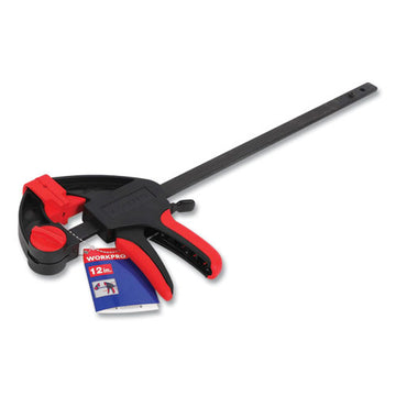 Workpro® Quick-release Ratcheting Bar Clamp, 12" Capacity, Black-red freeshipping - TVN Wholesale